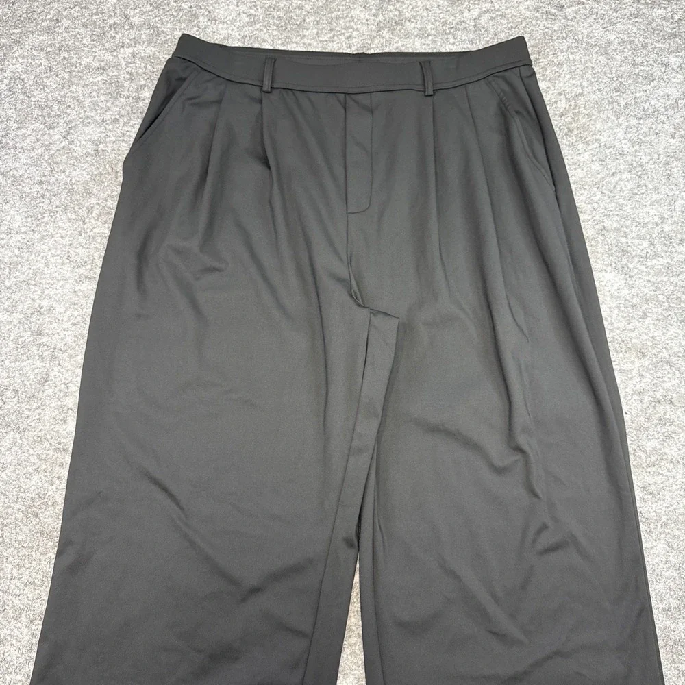 Halara baggy pleated work pants women's XL black pull on pockets trousers NWOT
